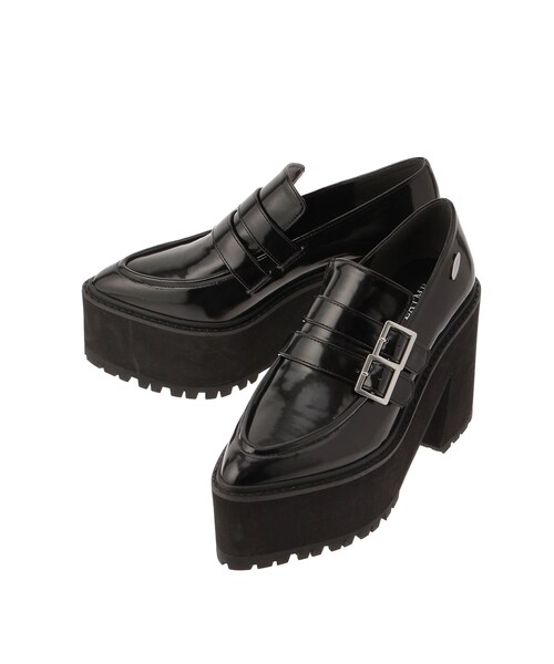 EATME（イートミー）の「ダブルベルトローファーシューズ（ローファー・レディース・ブラック/ベージュ・S/M/L）」の6枚目の写真