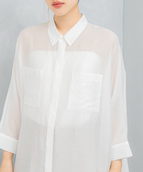 URBAN RESEARCH ROSSO（アーバンリサーチロッソ）の「アセテートシアードルマンシャツ（シャツ/ブラウス・レディース・MAUVE PINK/OFF WHITE・FREE）」の14枚目の写真