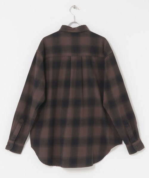 EKAL（エカル）の「製品染オンブレーチェックシャツ（シャツ/ブラウス・レディース・グレージュ/ブラウン・one）」の14枚目の写真