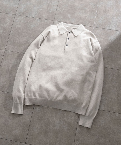 ITEMS URBANRESEARCH（アイテムズ アーバンリサーチ）の「カシミヤ×コットンポロセーター（ニット/セーター・メンズ・GRY/BRD/MOC/BLK・M/L）」の2枚目の写真