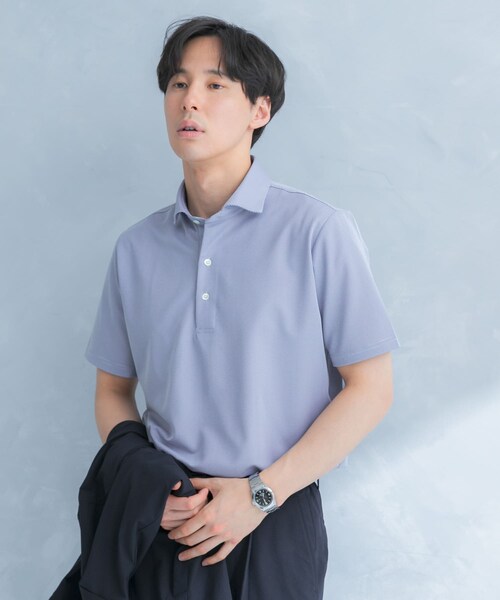 URBAN RESEARCH DOORS（アーバンリサーチドアーズ）の「LIFE STYLE TAILOR　トリコットセミワイド半袖プルオーバー刺し子（シャツ/ブラウス・メンズ・GRAY NAVY/BLUE・M/L/XL）」の7枚目の写真