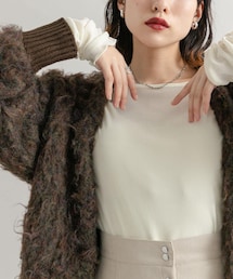 KBF | シアーベロアシャーリングスリーブトップス(Tシャツ/カットソー)