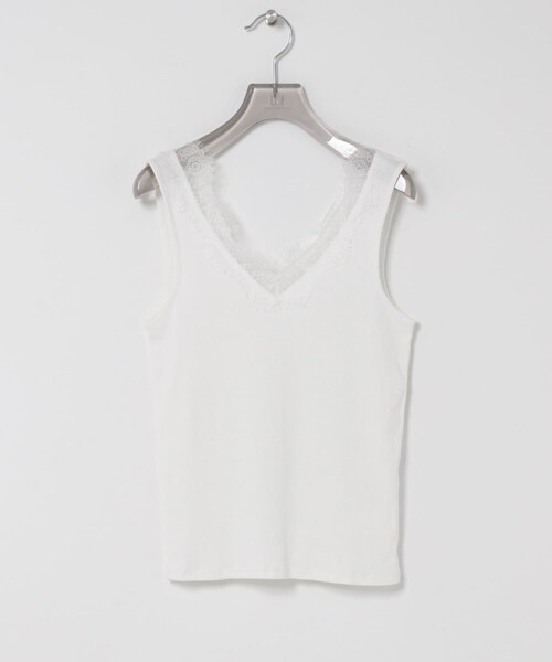 URBAN RESEARCH(アーバンリサーチ)の「スカラップレースタンクトップ(タンクトップ・レディース・OFF WHITE/BLACK・Free)」の7枚目の写真