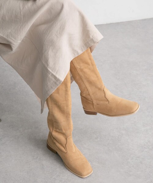 KBF（ケイビーエフ）の「スエードロングブーツ（ブーツ・レディース・KHAKI/BEIGE・37/38）」の10枚目の写真