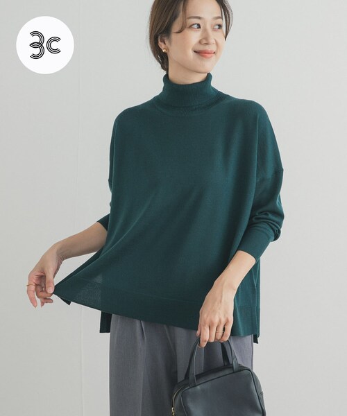 URBAN RESEARCH DOORS（アーバンリサーチドアーズ）の「ウォッシャブルウールタートルネックワイドプルオーバー（ニット/セーター・レディース・杢MOCHA/RED/GREEN/BROWN・M）」の3枚目の写真