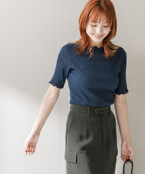 URBAN RESEARCH ROSSO（アーバンリサーチロッソ）の「シアー楊柳ボートネックプルオーバー（Tシャツ/カットソー・レディース・WHITE/GREEN/NAVY・FREE）」の17枚目の写真