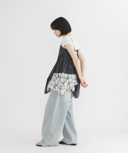 KBF（ケイビーエフ）の「タックドレープTEE（Tシャツ/カットソー・レディース・OFF/BLACK/MELON/CHALK・One）」の11枚目の写真