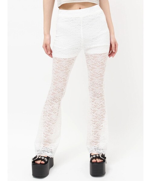 EVRIS（エヴリス）の「レースフレアパンツ（その他パンツ・レディース・ホワイト・S/M）」の3枚目の写真