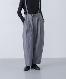 美品　かぐれ ＊ ウールサロペット パンツ グレー　フリーサイズ かぐれ（カグレ）の「ウールリネンサロペット（サロペット