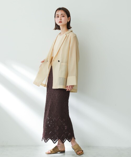 SENSE OF PLACE by URBAN RESEARCH（センスオブプレイスバイアーバンリサーチ）の「クロシェナロースカート（スカート・レディース・IVORY/BRICK/CHARCOAL・S/M）」の22枚目の写真