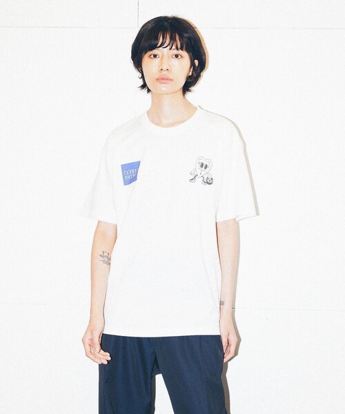 bonjour records（ボンジュールレコーズ）の「chocomoo×bonjour records Don't Touch君 Tee Ver.2（Tシャツ/カットソー・レディース・ブラック/ホワイト/ブルー系・L/M/XL）」の11枚目の写真