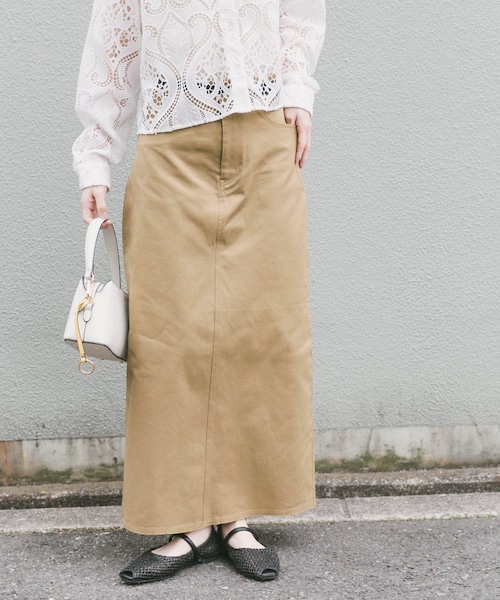 ITEMS URBANRESEARCH（アイテムズ アーバンリサーチ）の「『イージーケア』ストレッチチノスカート(楽着シリーズ)（スカート・レディース・CML/L.BEG/NVY・S/M）」の3枚目の写真