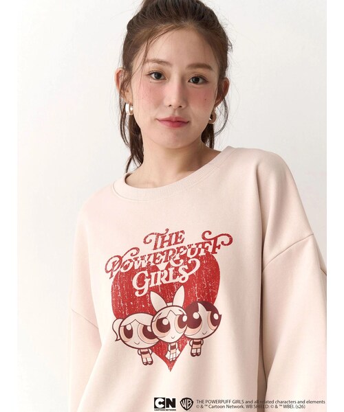 CALNAMUR（カルナムール）の「【パワーパフ ガールズ】big裏⽑プルオーバー（スウェット・レディース・ブラック/ベビーピンク・F）」の14枚目の写真