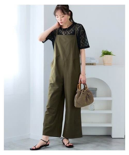 nissen（ニッセン）の「＜大きいサイズ＞サロペットパンツ（オールインワン・サロペット・レディース・カーキ/黒・L/LL/3L/4L/5L/6L/8L/10L）」の16枚目の写真