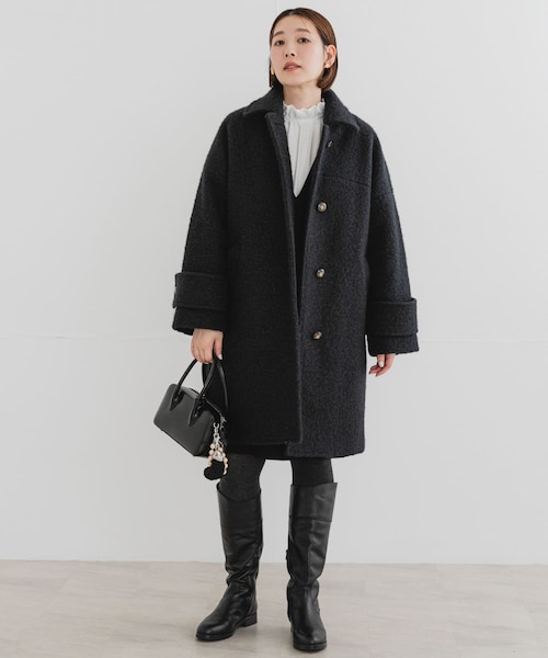 URBAN RESEARCH ROSSO（アーバンリサーチロッソ）の「F by ROSSO　『UR TECH』ブークレステンカラーコート（ステンカラーコート・レディース・BEIGE/NAVY・Free）」の10枚目の写真