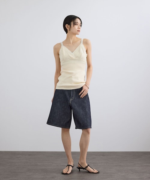 ADAM ET ROPE'(アダムエロペ)の「【J'aDoRe・一部店舗限定】【KURO(クロ)】STRUCTURE SHORTS(デニムパンツ・レディース・ネイビー系・26/27/28)」の11枚目の写真