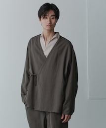 ADAM ET ROPE' | 【WEB限定】リネンミックス ドレープ フロントラップ ジャケット / シーズンレス / セットアップ対応(その他アウター)