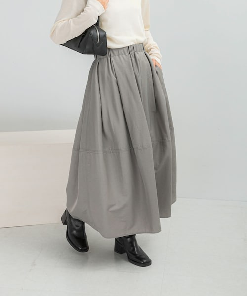 URBAN RESEARCH ROSSO（アーバンリサーチロッソ）の「ヴィンテージサテンギャザースカート（スカート・レディース・SILVERGRAY/BLACK・FREE）」の2枚目の写真