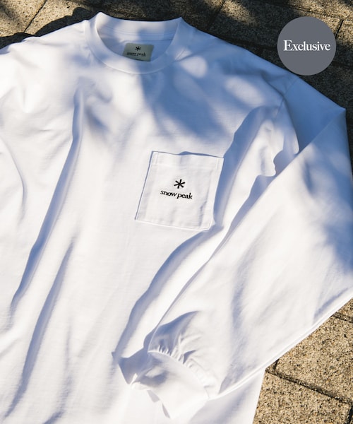 URBAN RESEARCH DOORS(アーバンリサーチドアーズ)の「『別注』Snow Peak Apparel×DOORS POCKET LOGO LONG-SLEEVE T-SHIRTS(Tシャツ/カットソー・メンズ・WHITE/BLUEGRAY/FOLIAGE/CHARCOAL・M/L/XL)」の1枚目の写真