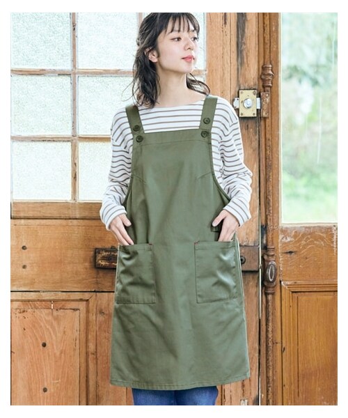 nissen（ニッセン）の「＜大きいサイズ＞ シンプルワークエプロン（エプロン・メンズ・黒/ネイビー/ベージュ/ダークグリーン/【不要】ダークグリーン系/カーキ・L~LL相当/3L~4L相当/5L~6L相当/8L相当/10L相当/L~LL相当-/3L~4L相当-/5L~6L相当-/【不要】L~LL相当--）」の6枚目の写真