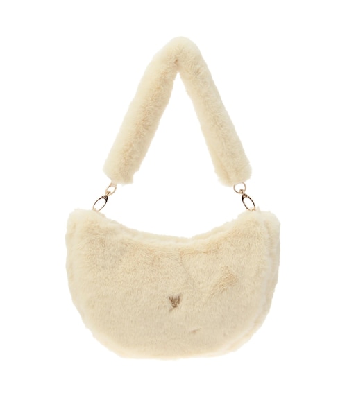 LAGUNAMOON（ラグナムーン）の「ハーフムーンファーバッグ（ショルダーバッグ・レディース・イエロー/ブラウン・F）」の2枚目の写真