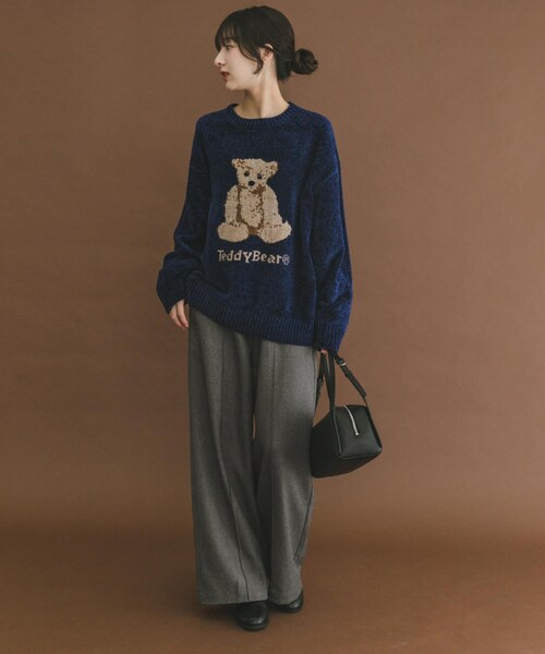 ITEMS URBANRESEARCH（アイテムズ アーバンリサーチ）の「Teddy Bear モールクルーネックニット（ニット/セーター・メンズ・GRY/NVY/GRN・M/L）」の18枚目の写真