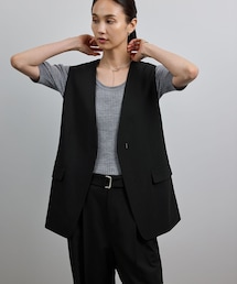 【洗える】ウール混ツイル ジレベスト/セットアップ対応【WEB・一部店舗限定】