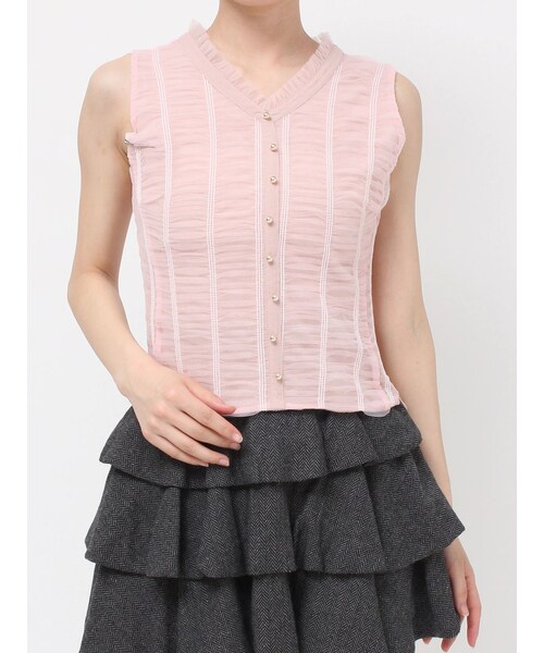 RESEXXY（リゼクシー）の「シャーリングボリュームトップス（その他トップス・レディース・アイボリー/ブラック/ピンク・F）」の3枚目の写真