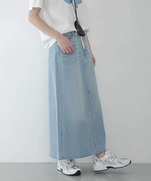 URBAN RESEARCH Sonny Label（アーバンリサーチサニーレーベル）の「ライトオンスIラインデニムスカート（デニムスカート・レディース・アイボリー/ライトインディゴ・36/38）」の19枚目の写真