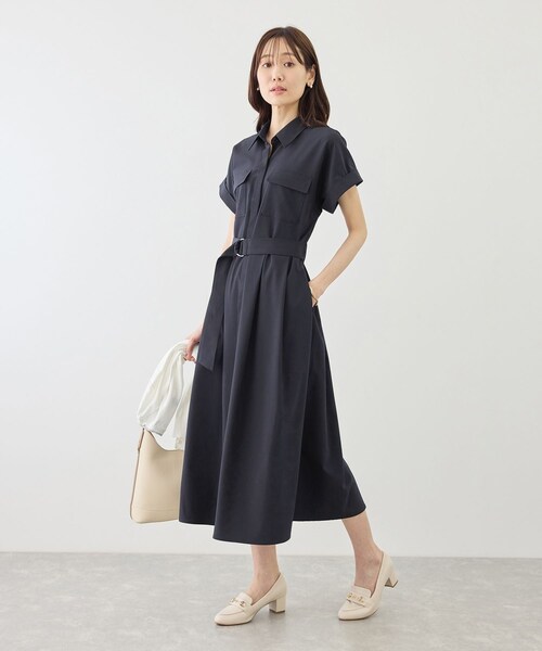 ROPE' PICNIC(ロペピクニック)の「アウトポケットシャツコンシャスワンピース/リンクコーデ(ワンピース・レディース・ダークブラウン系/ネイビー/ネイビー系・M/S)」の16枚目の写真