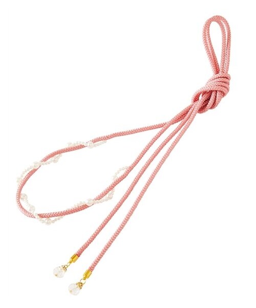 nissen（ニッセン）の「＜大きいサイズ＞ いろいろ選べる帯締め（和装小物・レディース・オフホワイト(リボン)/黒(花モチーフ)/ピンク(パール調)・L~5L/6L~10L）」の11枚目の写真