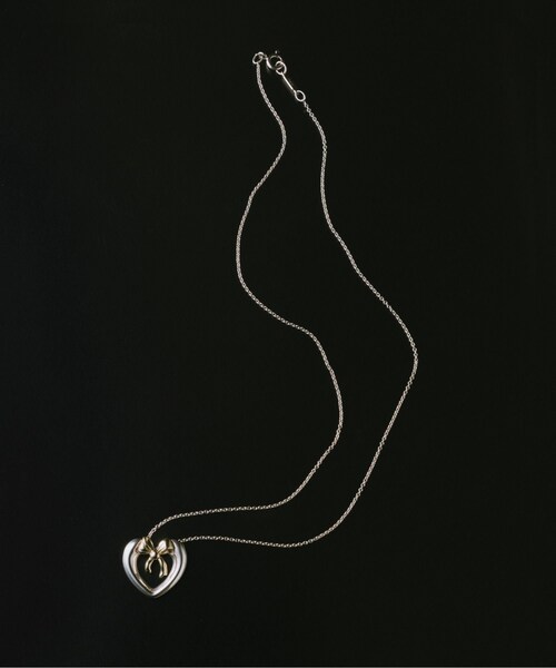ADAM ET ROPE'(アダムエロペ)の「【VINTAGE JEWELRY】TIFFANY ハート リボン コンビ ネックレス 925 750(ネックレス・メンズ・シルバー・F)」の1枚目の写真