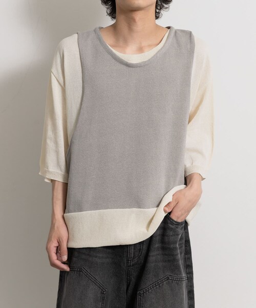 THE GOODLAND MARKET（ザグッドランドマーケット）の「master key　ORIGAMI（ニット/セーター・メンズ・WHTxGRY/BEGxGRN/BLK/NVY・FREE）」の4枚目の写真