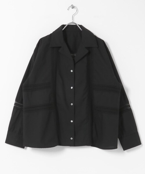 URBAN RESEARCH Sonny Label（アーバンリサーチサニーレーベル）の「ブロッキングレースコットンシャツジャケット（テーラードジャケット・レディース・キナリ/ブラック・Free）」の20枚目の写真