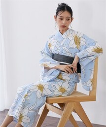 Neina | 【浴衣】変生地ゆかたセット（ゆかた＋くすみラメへこ帯）〔Neina〕(浴衣)