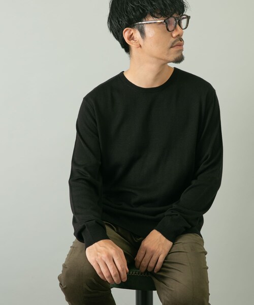 URBAN RESEARCH ROSSO(アーバンリサーチロッソ)の「『一部WEB限定カラー』『XLサイズあり』『UR TECH』ハイゲージクルーネックニット(ニット/セーター・メンズ・GRAY/BEIGE/NAVY/BLACK/L.BROWN・M/L/XL)」の11枚目の写真