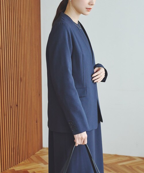 URBAN RESEARCH(アーバンリサーチ)の「『セットアップ対応』ノーカラージャケット(ノーカラージャケット・レディース・NAVY/BLACK・36/38/40)」の21枚目の写真