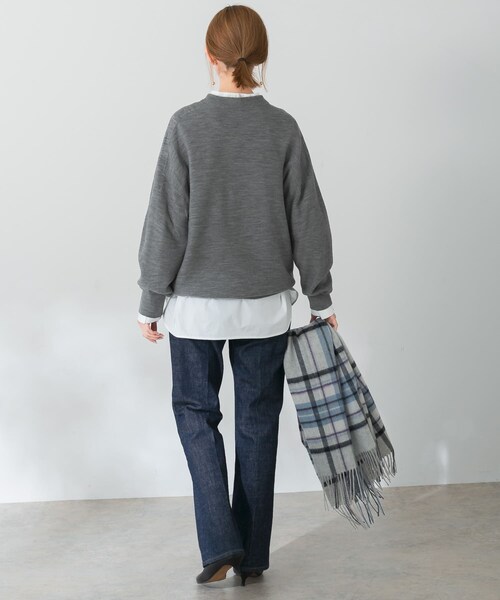 URBAN RESEARCH ROSSO（アーバンリサーチロッソ）の「ウォッシャブルビルドネックホールニット（ニット/セーター・レディース・gray/ivory/pink・FREE）」の21枚目の写真