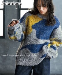 Soiunique | 3色使いブークレジャガードニット［Soiunique］(ニット/セーター)