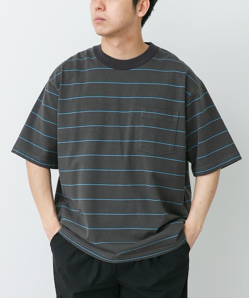 URBAN RESEARCH DOORS(アーバンリサーチドアーズ)の「L.L.Bean JAPAN EDITION UNION SHORT-SLEEVE STRIPED T-SHIRTS(Tシャツ/カットソー・メンズ・OFF/GRN/BIRCH/CRM/SAX/ROSE/CORAL/MINT/NAVY/RED/CCL/PWK・M/L/XL)」の3枚目の写真