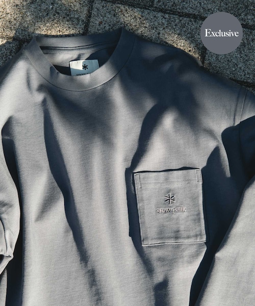 URBAN RESEARCH DOORS(アーバンリサーチドアーズ)の「『別注』Snow Peak Apparel×DOORS POCKET LOGO LONG-SLEEVE T-SHIRTS(Tシャツ/カットソー・メンズ・WHITE/BLUEGRAY/FOLIAGE/CHARCOAL・M/L/XL)」の4枚目の写真