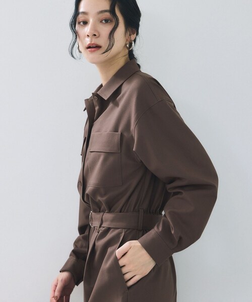 VIS（ビス）の「ポケットディテールジャンプスーツ（つなぎ/オールインワン・レディース・ブラック/ダークブラウン・F）」の12枚目の写真