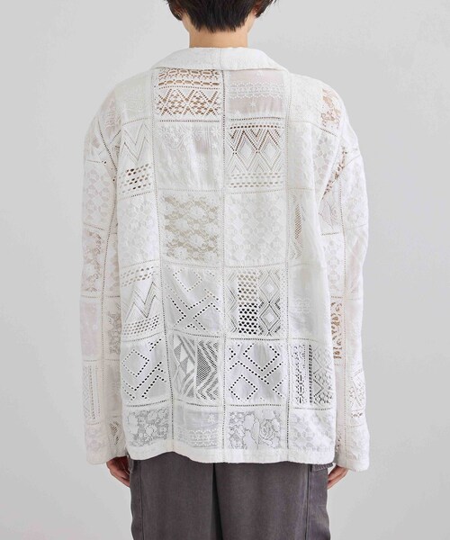 ADAM ET ROPE'(アダムエロペ)の「【WEB限定】刺繍レースパッチワークシャツジャケット/ セットアップ対応(テーラードジャケット・レディース・ブラック/ホワイト・F)」の17枚目の写真