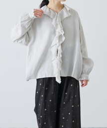 かぐれ | リネンフリルカラーシャツ(シャツ/ブラウス)