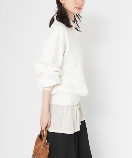 URBAN RESEARCH(アーバンリサーチ)の「コットンカシミヤスウェットニット(ニット/セーター・レディース・OFF WHITE/GRAY/DRK NAVY・Free)」の8枚目の写真