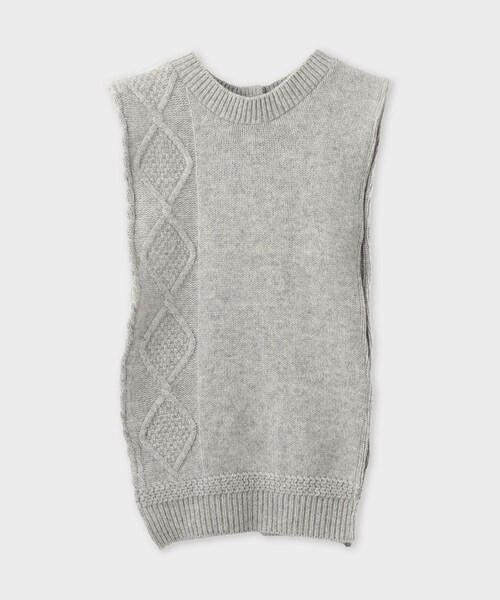 ROPE'（ロペ）の「【Ｍaison no8（メゾンエイト）】REMIXED KNIT VEST｜ニット（ニット/セーター・レディース・ライトグレー/ネイビー・F）」の2枚目の写真