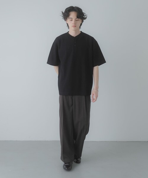 SENSE OF PLACE by URBAN RESEARCH（センスオブプレイスバイアーバンリサーチ）の「ヘンリーネックカノコプルオーバー（Tシャツ/カットソー・メンズ・IVORY/BLACK/GRAY・M/L）」の21枚目の写真