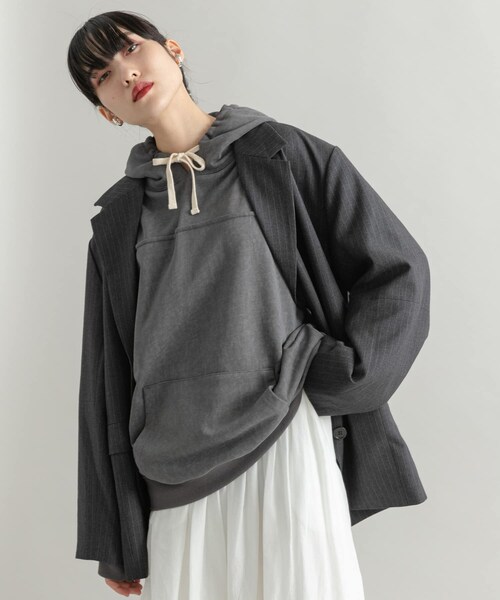 KBF（ケイビーエフ）の「バックロゴフーディー（パーカー・レディース・GRAY/NAVY・one）」の14枚目の写真