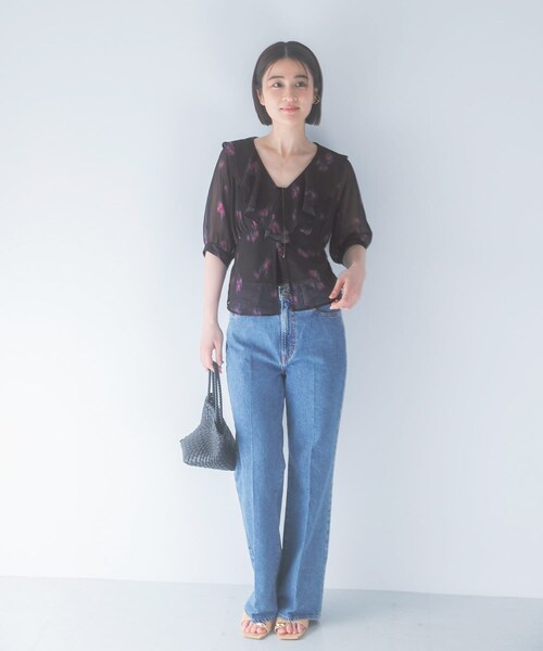 URBAN RESEARCH ROSSO（アーバンリサーチロッソ）の「ダークプリントフリルブラウス（シャツ/ブラウス・レディース・BROWN/BLACK・Free）」の10枚目の写真