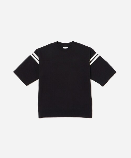 Saturdays NYC(サタデーズ ニューヨークシティ )の「Striped Varsity 1/2 Sleeve Sweat(スウェット・レディース・ブラック/ダークグリーン/ワイン・L/M/S/XL)」の3枚目の写真